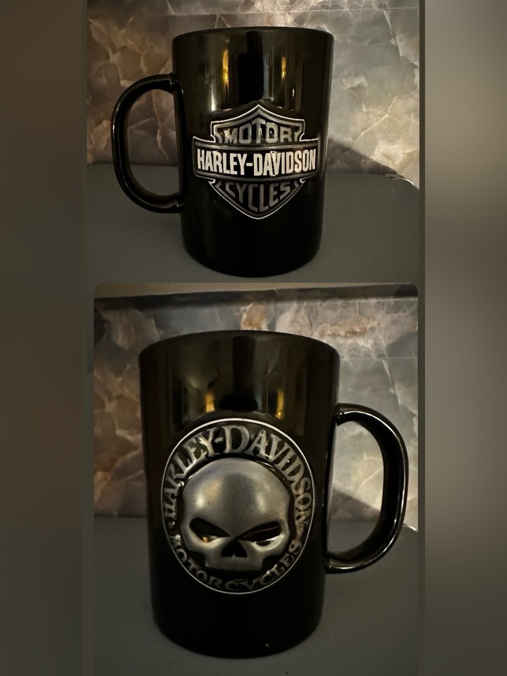 Harley-Davidson Black and Silver Shield Mug